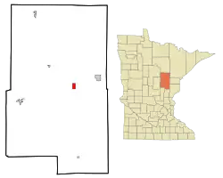 Location of the city of McGregor within Aitkin County, Minnesota