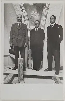 His father Akseli, U. T. Sirelius [fi] and himself