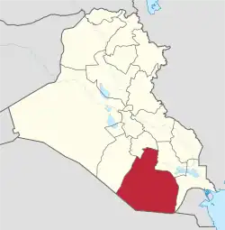 Location of Muthanna Governorate