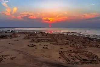 Aerial view of the village, looking west