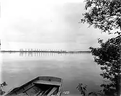 Fish traps belonging to the Alaska Packers Association on Wood River, Bristol Bay