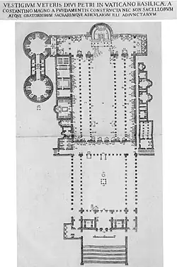 A map of the interior of Old St. Peter's