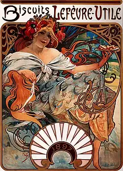 Advertisement for Biscuits Lefèvre-Utile, Alfons Mucha, 1897
