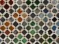 Zellij with checkerboard pattern with eight-pointed stars, in the Court of the Myrtles of the Alhambra