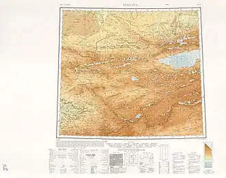 1948 US Army map of the region including the river and city "Ili"