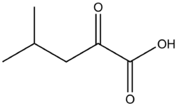 Skeletal formula of alpha-ketoisocaproic acid