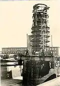 Fig. 3 tower shaft with foundation at the dry-dock of Howaldtswerke in Kiel