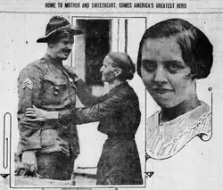 B&W photo of three people