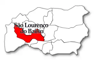 Location in the municipality of Anadia