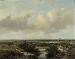 A. Schelfhout, Landscape near Haarlem, 1851; oil-painting