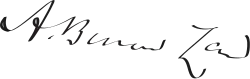 Cursive signature in ink