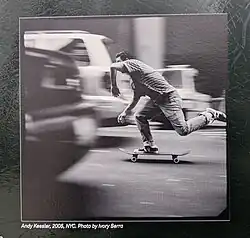 Andy Kessler Skatepark Plaque, Image of Andy Kessler by Photographer Ivory Serra