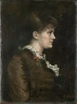 Portrait of Anna Dahl by her sister Cecilie (1877)