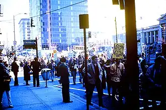 Anti-Vietnam War protest. Vancouver, British Columbia, Canada. 1968.