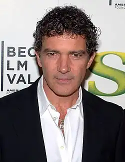 Antonio Banderas in a black suit