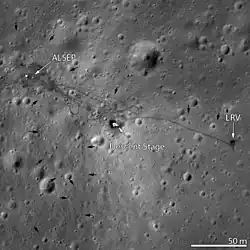 LRO image of Apollo 15 site, LRV-1 is near the right edge