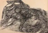 Ink drawing "Nude" created in 1993