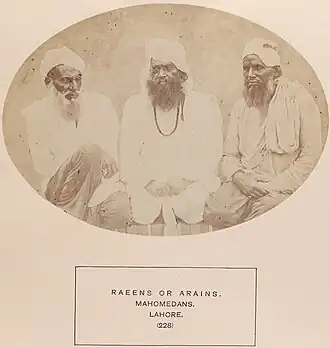 Arains in Lahore (1868)