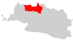 Location of the Archdiocese of Jakarta in the Ecclesiastical Province of Jakarta