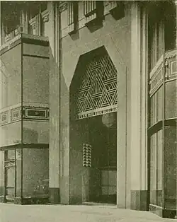 Detail of main entrance, September 1930