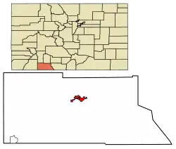 Location of Pagosa Springs in Archuleta County, Colorado.