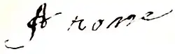 Arone Teikatoara's signature