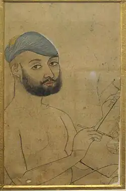 Artist painting a lady, c. 1780-90. National Museum, New Delhi