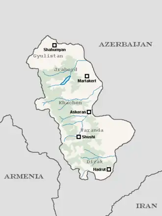 Map of the Karabakh Council 1918–1920