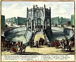 The large pavilion in the centre of the park