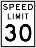 (R4-1) Speed Limit (before metrication in 1974)