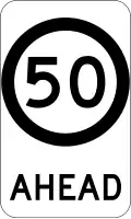 (G9-79) 50&nbsp;km/h Speed Limit Ahead