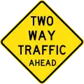 (W4-11) Two-way Traffic ahead