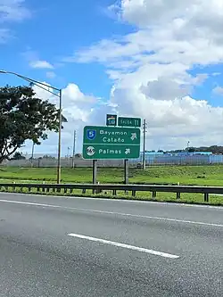 PR-22 east at exit 11 to PR-5 and PR-869 between Bayamón and Cataño