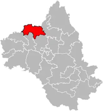 Situation of the canton of Lot et Dourdou in the department of Aveyron