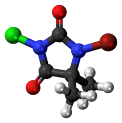 Ball-and-stick model of BCDMH