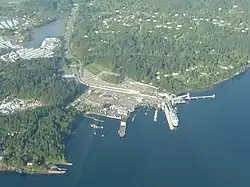 Aerial view of Swartz Bay ferry terminal