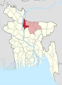 Location of Jamalpur District in Bangladesh
