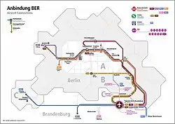 Map of railway connections at Berlin Brandenburg Airport