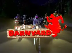 Otis and the "Jersey Cows" ride motorcycles toward the camera, with the series' logo superimposed on top of them.