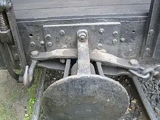 Balancing lever in front of the buffer beam