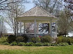 The small bandstand gazebo was constructed in 1908 and is on the NRHP