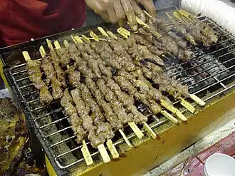 Lamb chuanr (Uyghur grilled lamb kebabs)