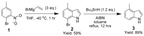 The Dobbs modification of the Bartoli indole synthesis