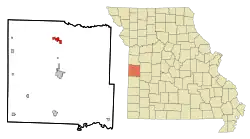 Location of Adrian, Missouri