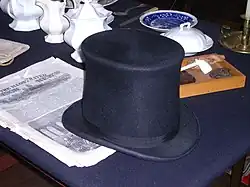 A silk reproduction felt hat, Lower Fort Garry NHS.