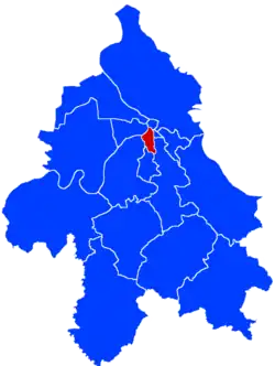 Location of Savski Venac within the city of Belgrade