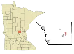 Location of the community of Ronneby within Maywood Township, Benton County