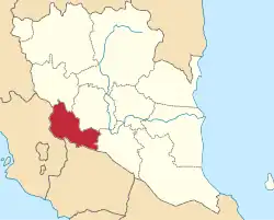Location of Bentong District in Pahang