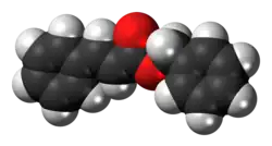Space-filling model of the benzyl cinnamate molecule