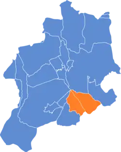 Location of Mikuszowice within Bielsko-Biała